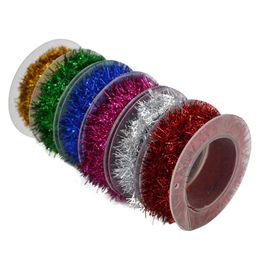 2 Meters Metallic Foil Rattan Tinsel Garland Ribbon Garland DIY Christmas Tree Decoratio Gold Silver Ribbon Tinsel Party Supplies