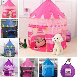 Kids Toy Tents Children Folding Play House Portable Outdoor Indoor Toy Tent Princess Prince Castle Play House Tent KKA8295