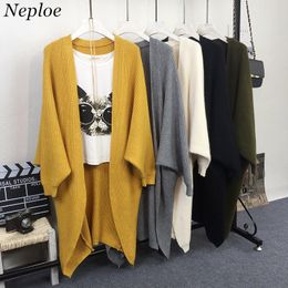 Neploe Batwing Sleeve Women Cardigans 2020 Korean Autumn Winter Solid Casaul Sweaters Loose V-neck Knitted Sweater LJ201112