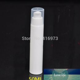 50pcs/lot PP empty airless bottle 50ml white Colour lotion bottle eye cream bottle essence airless pump Free shipping
