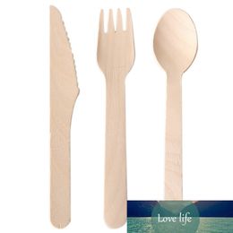 100Pcs Disposable Wooden Cutlery Sets Knife Spoons Fork Picnic Cutlery Wedding Favours Eco Friendly Portable Travel Suit