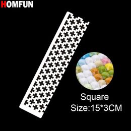 HOMFUN DIY Diamond Painting Tools Drawing Ruler Square Round Drill Diamond Embroidery Accessory Stainless Steel 201202