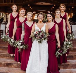 Abiti da damigella d'onore con guaina più lunghi taglie forti per la festa del pavimento in raso abito da matrimonio formale abito da festa d'onore