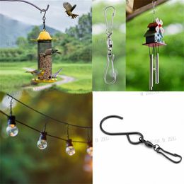 Bearing Hooks Wind Chime Hook Stainless Steel Rotating 360 Degrees S Shape Swivel Spin Display Hanger Wind-Rotating Hook