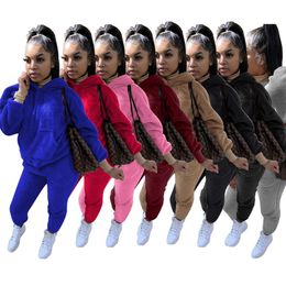 womens sportswear long sleeve fleece outfits 2 piece set sportsuit pullover + legging tops + pant womens clothing jogger sport suit 5921
