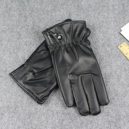 Men Genuine Sheepskin Leather Gloves Windproof Thermal Warm Touchscreen Glove Winter Warm Cashmere Mittens