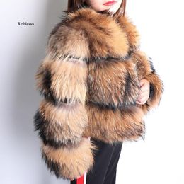 Women's Fur & Faux Winter Environmental Coat Short Section Warm Thickening Fake Jacket Fashion Luxury Slim Real Women