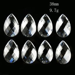 2 5pcs Acrylic Teardrop 38mm Garland Hanging Crystal Prism Diy Pendant Chandelier Jewellery Suncatcher Spacer Faceted Centrepiece H jllMDc