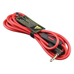 2020 3.5mm Replacement Red Cables for Studio Heaphones with Control Talk and MIC Extension Audio AUX Male to