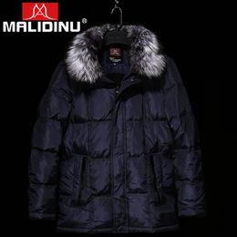 MALIDINU 2020 Men Down Coat Winter Thick Warm Down Jacket Mens Down Parka Real Fox Fur Brand Famous Winter Coats Plus Size -30C LJ201009