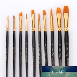10 Pieces Nylon Hair Art Paint Brush Set Art Painting Tool for Beginners Professionals Students