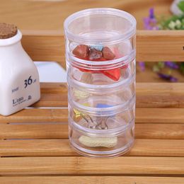 7x7x13.5cm Transparent Plastic Cosmetic Storage Containers Minerals Display Clear Makeup Stackable Small Jar 5 layer RRE12647