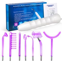 7 in1 Portable Ozone high frequency facial machine with comb electrical wand for acne