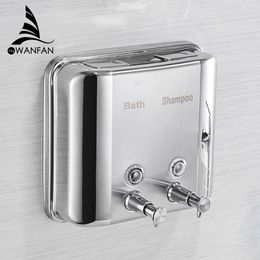 Liquid Soap Dispensers 1500ML 304 Stainless Steel Wall Mounted Bathroom Liquid Hand Soap Dispenser Kitchen Saboneteira WF-18020 Y200407