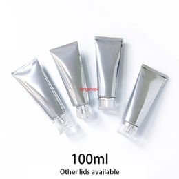 100g Silver Plastic Squeeze Bottle Empty 100ml Makeup Lotion Container Shampoo Toothpaste Cream Package Soft Tube Free Shippinggood qualtity