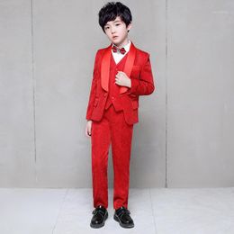 Boys Red Modern Tuxedo Dresswear Set Infants Tuxedo with No Tail SHENLINQIJ