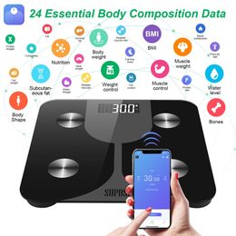 Bakeey bluetooth Smart Body Fat Scale Household Electronic Body Weight Scale - Black