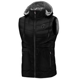 Autumn Winter Vests Men New Stylish Vest Mens Plus Size Warm Sleeveless Jacket Men Winter Waistcoat Men's Vest Hood Casual Coats 201126