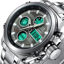 Wristwatches Dual Display Black Watches Men Waches Electronic Luminous Quartz Sport Digital Man Waterproof Relogio Masculino1
