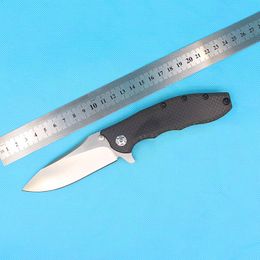 Promotion High End 0562CF Flipper knife D2 Drop Point Stone wash blade Ball Bearing Washer EDC pocket knife With Retail Box