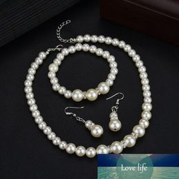 3PCS/Set Pearl Jewellery Sets for Women Imitation Pearl Necklace Bracelet Earrings Set Jewellery for Women Party Jewellery