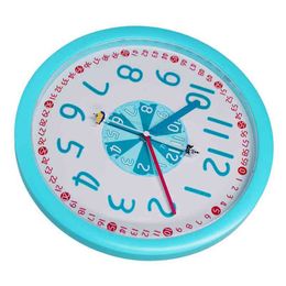 Pointer Number Time Cartoon Silent Creative Round Wall Clock Child Bedroom Children Non Tick Bell for Living Room Bedroom H1230