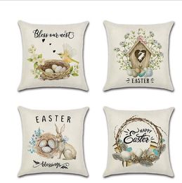 Easter Bunny Pillow Case Covers Egg Printed Decorative Cushion Cover Linen Throw Pillow Covers Festival Home Decoration 16 Designs BT972