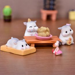 Resin Dollhouse Miniature Cute Cartoon Peeling Peanut Hamster Mini Ornaments