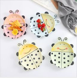 Creative beetle Bowl Dinnerware Sets Ceramic cartoon lovely children's rice bowls tableware personality household fruit plate