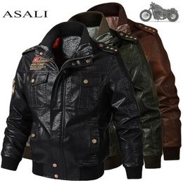 Men's Classical Motocycle Jacket Winter Skin Thick Man Leather Jacket Moto Autumn Zipper Jacket Biker Coat Large Size 6XL 201124