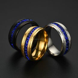 Gold Stainless steel Diamond Ring Frosted Ring engagement Wedding rings for women men Fashion Jewellery will and sandy new