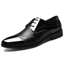 Dress Shoes Spring Autumn Big Size Patent Leather Men Classic Mens Male Formal Office Business Lh