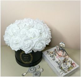 20pcs/lot 8cm Artificial Flowers Pe Foam Rose Fake Flowers Head For Home Wedding Flower Bride Bouquet De jllEFD