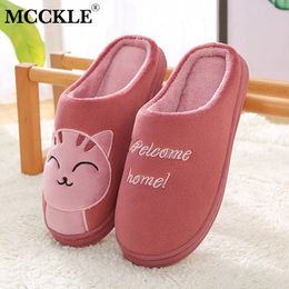 MCCKLE Women Winter Warm Home Slippers Couple Shoes Female Plush Animal Slip On Soft Indoor Flats Comfort Ladies Man Plus Size Y201026