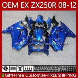 Injection Mould Body For KAWASAKI Gloss blue NINJA ZX250R ZX 250R EX250 ZX250 R 08 09 10 11 12 Bodywork 81No.122 ZX-250R 2008 2009 2010 2011 2012 EX250R 08-12 OEM Fairing