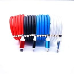 1m Universal Magnetic Absorption Self Winding USB to Type C Data Charger Cable Fast Charging Cord For Mobile Cellphone