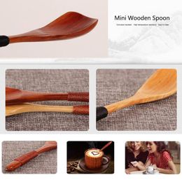 Wooden Spoons Long Handled Spoon Kids Spoon Wood Rice Soup Dessert Spoon Coffer Tea Mixing Tableware H jllroz