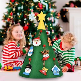 DIY Christmas Tree Merry Christmas Felt Decorations For Home Christmas Ornament Xmas Navidad New Year Gifts Kids gift 201127