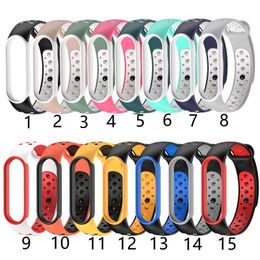 For Xiaomi Mi 5 TPU Dual Colour Silicone Smart Bracelet Wristband band Replacement Strap Miband 5 Accessories Strap watch band
