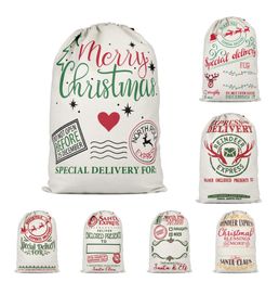 The latest 64X48CM size, 14 styles, Christmas gift bag, Christmas decorations, candy bag, burlap drawstring drawstring pocket, free shipping