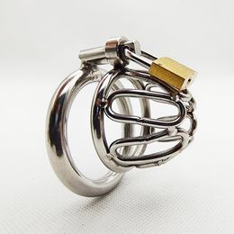 Chastity Devices Steel Male Adult Sex Toys For Men Bondage Tube Gays Bdsm Cock Locked Metal Cages Penis Restraint Locking CBT Fetish Birdlocked Slave Trainning New