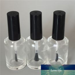 DHL Free 200pcs/lot 15ml Round Shape Empty Nail Polish Bottle Portable Brush Nail Art Container Glass Nail Oil Bottles