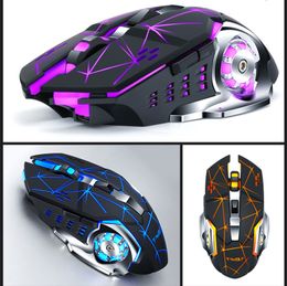 hot Q13 Wireless Charging Gaming Mouse Silent Luminous Mechanical Mouse mechanical Mice computer accessories dhl free