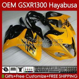 OEM Body For SUZUKI Hayabusa GSXR-1300 GSXR1300 08 09 10 11 12 13 77No.54 GSXR 1300 Yellow black CC 1300CC 2014 2015 2016 2017 2018 2019 GSX R1300 08-19 Injection Fairing