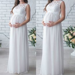 Mulheres Telotuny Vestido Grávido Lace Sem Mangas Longos Maxi Vestido de Maternidade Fotografia Pessoas Ninguém Estilo Pessoas Ninguém Conceito Vestido De Casamento LJ201125