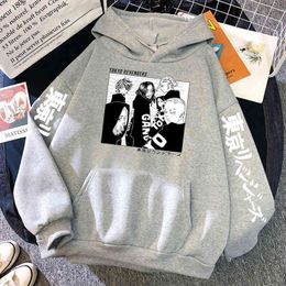 Japan Comics Tokyo Revengers Printed Hoody For Men Comfortable Pullover Hoodie Cute Pocket Sweatshirt Autumn Warm New Man Hooded H1227