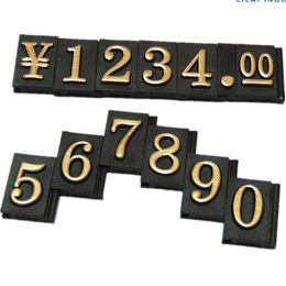 Sign Holder Gold Metal Stand Store Shelf Pricetag Supermarket Price Code Grain Cube Jewelry Signboard Hong Kong RMB Number Stick