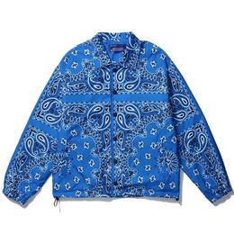 Mens Wear Hip Hop Bandana Paisley Pattern Bomber Jackets Windbreaker Harajuku Streetwear Autumn Casual Coats Tops Clothing 201103