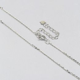 length mm UK - Chains 0.8 Mm Fine Rolo Chain 925 Sterling Silver Necklace 45 CM & 40 Length White Yellow Rose Gold Color1