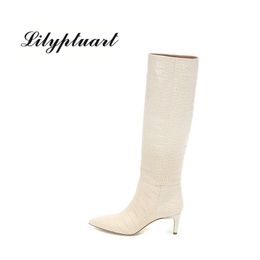 thigh length leather boots